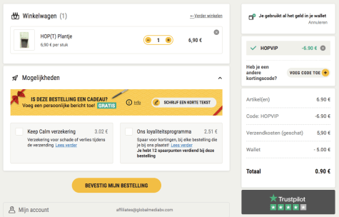 Hop plantje voor €0,90 door kortingscode bij HOPT Aanbiedingen