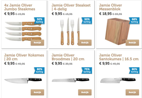 trog schroef hoofd Tot 80% korting op Jamie Oliver messen