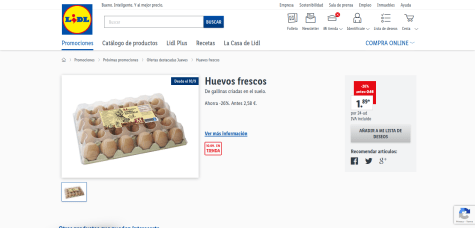 24 huevos frescos por 1,89€ en Lidl