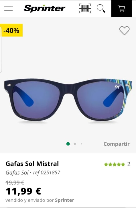 Gafas de Sol Mistral por 11,99€.