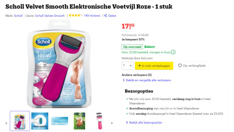 Verdeelstuk Vuilnisbak Verklaring Scholl - Velvet Smooth elektrische roze voetvijl voor €17,95