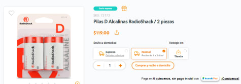 Pilas Alcalinas D RadioShack 2 piezas, Pilas Alcalinas