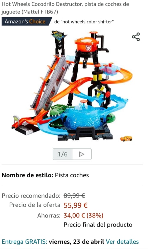 Hot wheels cocodrilo destructor por solo 55,99€