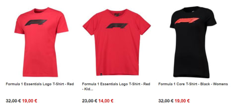 Formula 1 Store Mid Season Sale tot 70% korting Aanbiedingen