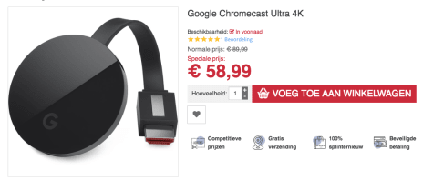 Google Chromecast Ultra 4K voor