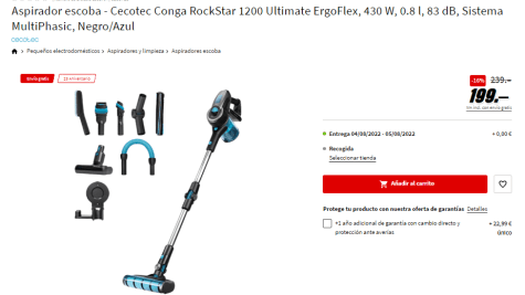 Aspirador Cecotec Conga Rockstar 1200 Ultimate ErgoFlex