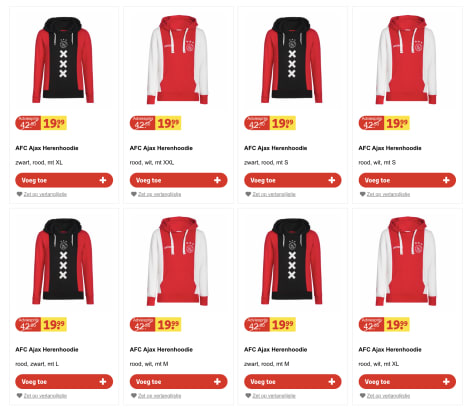 archief inhoudsopgave Margaret Mitchell AFC Ajax hoodies en t-shirts vanaf €7,99