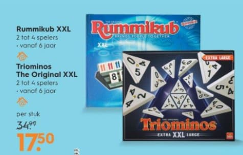 Roman Nadenkend monteren Triominos XXL of Rummikub voor €17,50