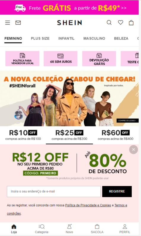 FÃS SHEIN BRASIL - CUPONS, OFERTAS, DICAS, COMPRAS, RECEBIDOS