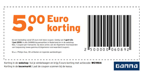 €5 korting op je bestelling bij Gamma door kortingscode Aanbiedingen