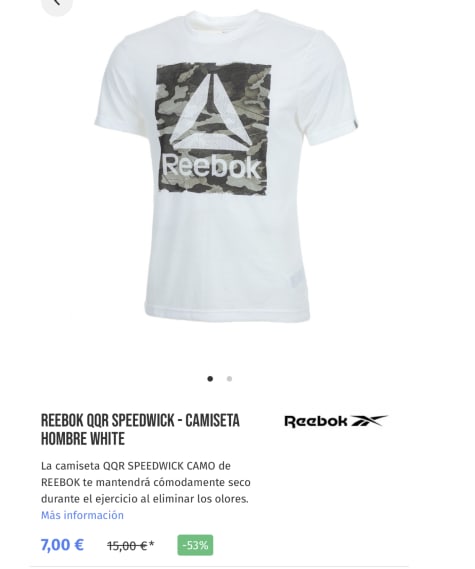 Tantos emocional Revisión REEBOK QQR SPEEDWICK - Camiseta de hombre color blanco por 7€