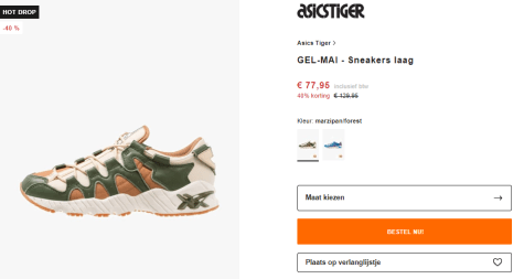 kortingscode asics tiger