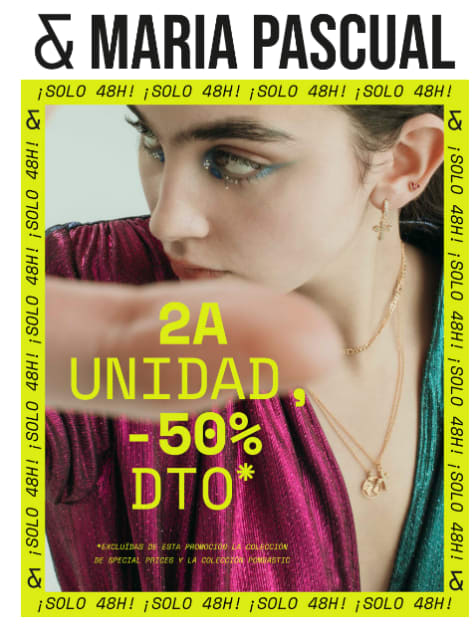 50% descuento en la segunda unidad en tu compra ropa