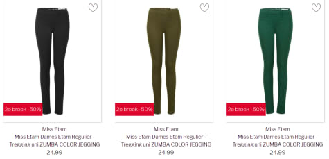 vocaal Pijl Geleend 2e Miss Etam broek 50% korting