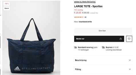 Adidas by Stella McCartney voor €29,95