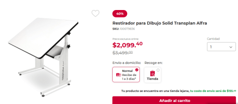 Restirador para dibujo por $2, en Office Depot