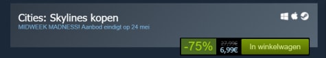 City Skylines voor €6,99 bij Steam op PC Aanbiedingen