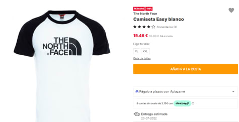 Chollo! Camiseta North Face Simple Dome 9.95€- Blog de Chollos