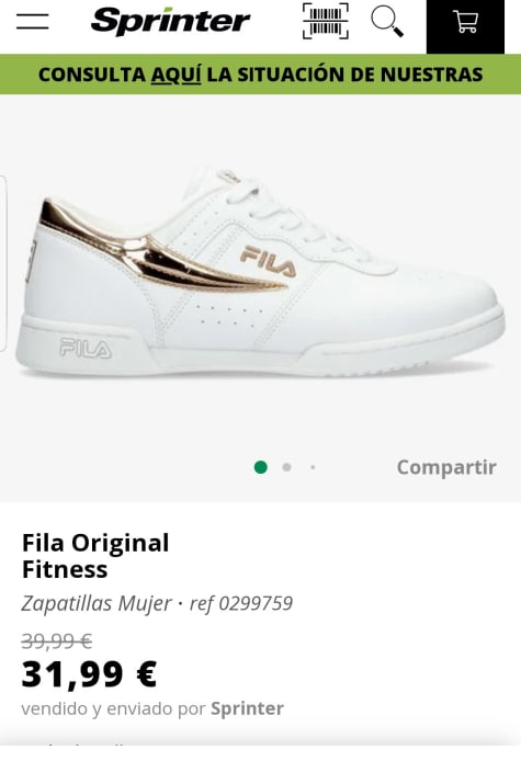 Fila Original Fitness Zapatillas por 31,99€.