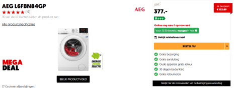 AEG ProSense wasmachine L6FBN84GP voor
