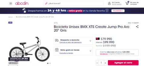 Bicicleta Unisex BMX XTS Create Jump Pro Aro 20