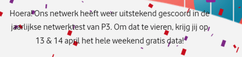 Onbeperkt gratis data op 13 & 14 april voor Vodafone klanten Aanbiedingen