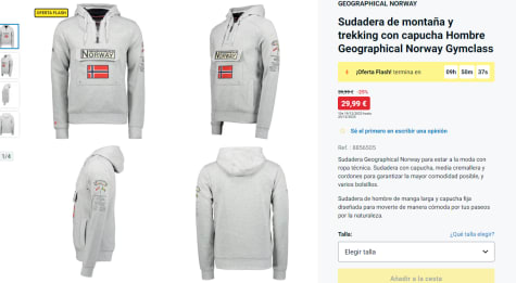 Geographical Norway Gymclass - Blanco - Sudadera Capucha Hombre