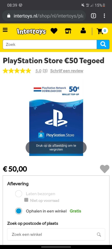 Wirwar Verstikken koppeling PlayStation Store €50 Tegoed voor €19,95 bij Intertoys