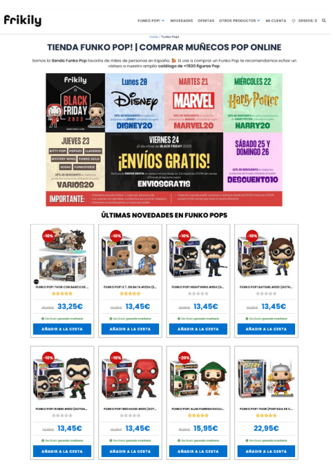 Black Friday Semana de descuentos en FUNKO POP