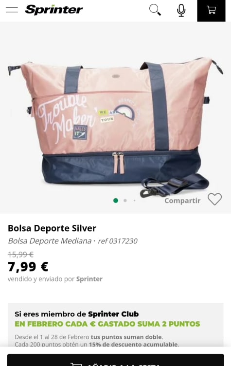 Bolsa Silver Deporte Mediana por 7,95€