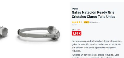 Gafas de natación Nabaiji Ready 100 gris - Decathlon