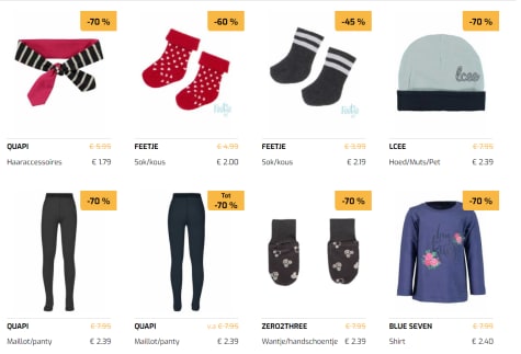 Tot 70% korting op kinderkleding bij Happy Bee Aanbiedingen