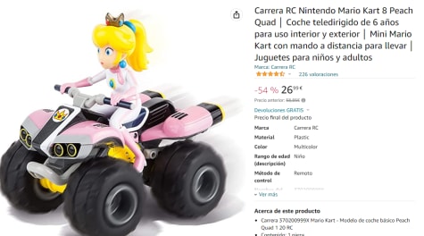 Mario Kart 8-Quad Peach radiocommandé 1/20 ème Carrera : King