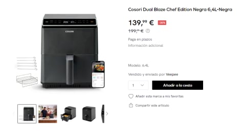 Opinión FREIDORA de AIRE COSORI Dual Blaze 6,4L *Recetas AIR FRYER