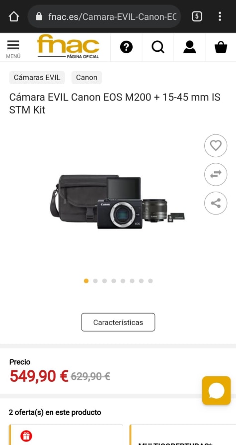 Camara Reflex Canon Kit Eos 2000d con Ofertas en Carrefour