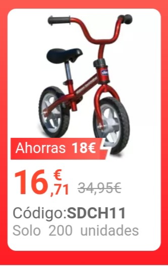 Chicco Bicicleta sin Pedales First Bike para Niños de 2 a 5 Años