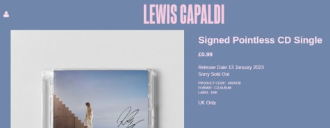 Lewis Capaldi sells signed CD's of Pointless for just pennies