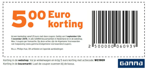 GAMMA Kortingscode: €5 Korting op je bestelling Aanbiedingen