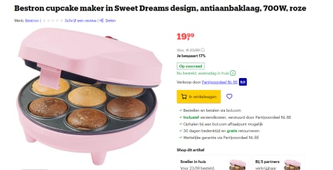 Bestron cupcake maker Dreams design voor €19,99 Bol.com