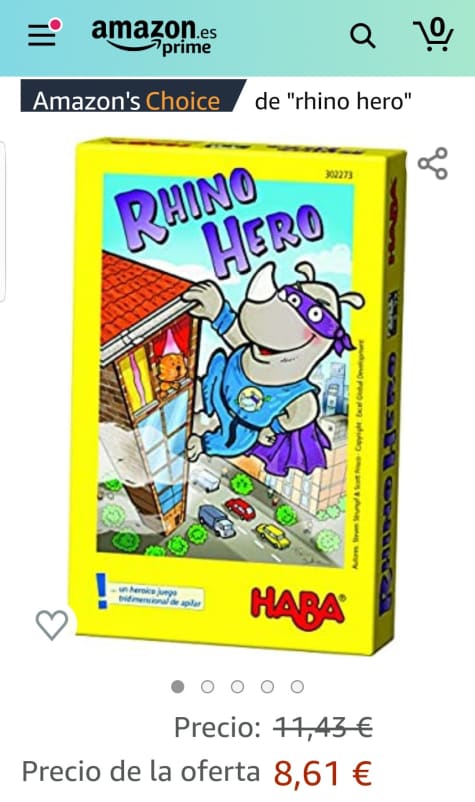  Haba Rhino Hero, un heroico juego de cartas para niños