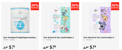 20% korting op alles in de zak bij Etos Aanbiedingen 20% korting op alles in de zak bij Etos Aanbiedingen
