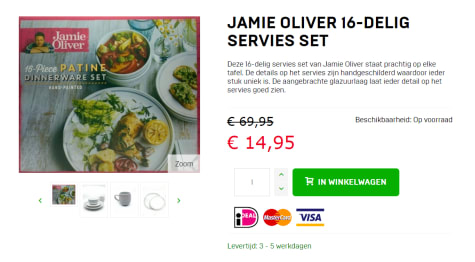 Jamie Oliver Patine serviesset 4-persoons 16-delig €14,95