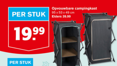 Opvouwbare camping kast voor €19.99 bij Hoogvliet