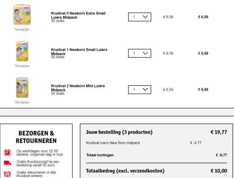 Kruidvat Newborn luiers 3 stuks voor €10 Aanbiedingen Kruidvat Newborn luiers 3 stuks voor €10 Aanbiedingen