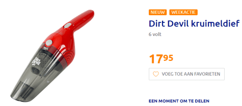 Bewust worden overdrijven Verdraaiing Dirt Devil kruimeldief voor €17,95