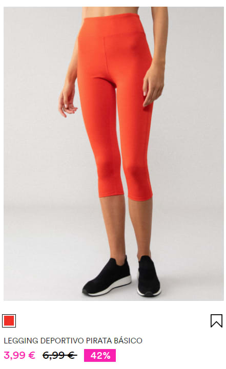 Leggins Deportivos Pirata por 3.99€ en Lefties