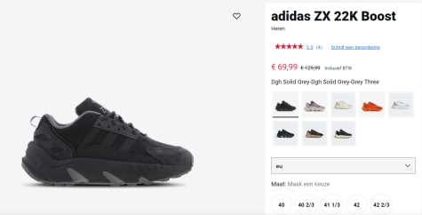 Adidas ZX 22K Boost sneakers voor €69,99 bij Footlocker