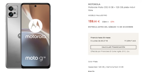 Motorola Moto G32 6GB/128GB Gris - Teléfono móvil