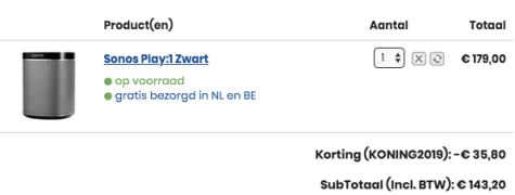 20% korting op alles bij PlatteTV (Incl. Sonos) door kortingscode Aanbiedingen
