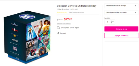 DC - Colección 7 Películas Blu-ray